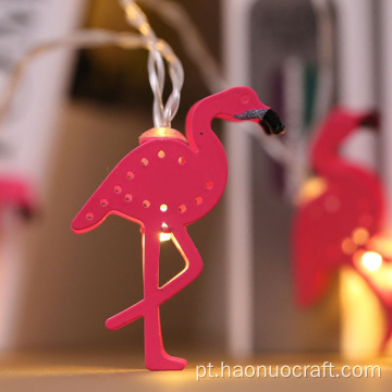 lâmpada flamingo string coração decoração fresca ferro forjado